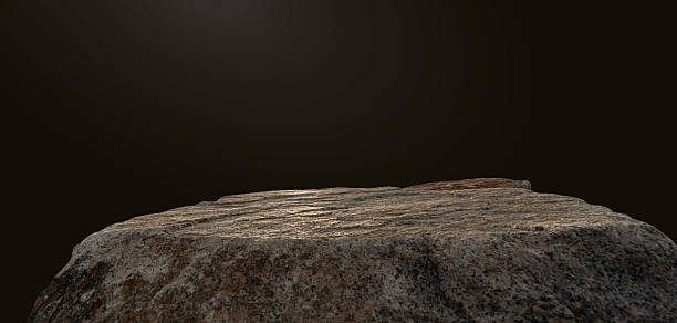 istock Rock, Beige brown Stone Podium product Background 2248065395