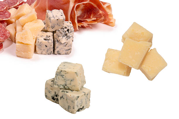 istock Cheese, olives, salami, jamon isolated on a white backgrund. 2248065439