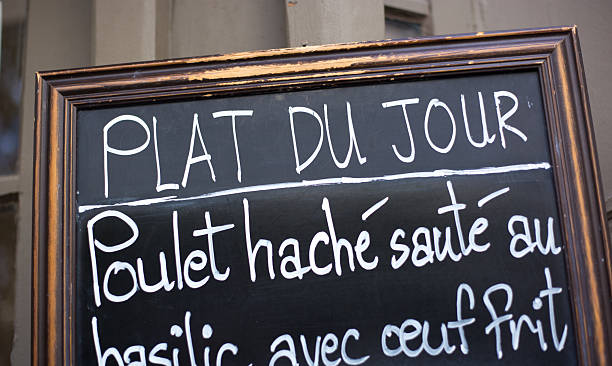 istock Paris, France: Handwritten Blackboard Menu 