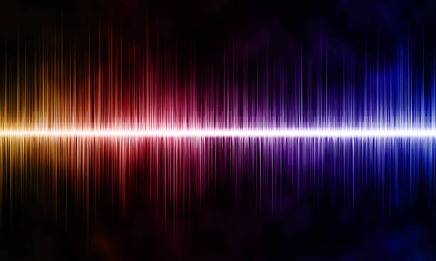 istock Vibrant abstract soundwave spectrum with glowing light line and colorful frequency bars on dark background 2248077037
