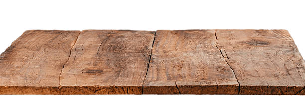 istock Rustic wooden plank surface with empty copy space for product display or food presentation, top view 2248077044