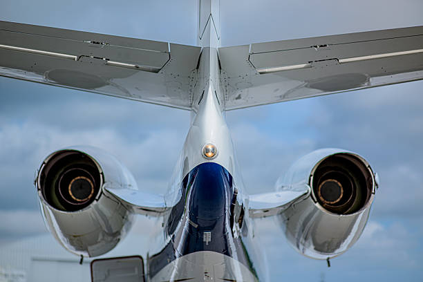 istock Rear view of a business jet, selective focus on tail light 2248077406