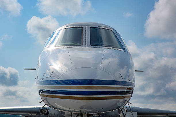 istock Tight front view of a private jet cockpit 2248078014