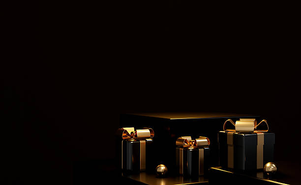istock Black Gold Gift Display Horizontal Banner High-Net-Worth Luxury 2248080392