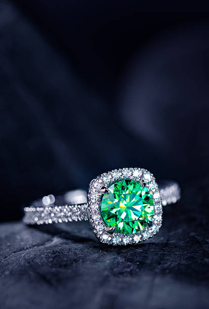 Luxury rings on black background.