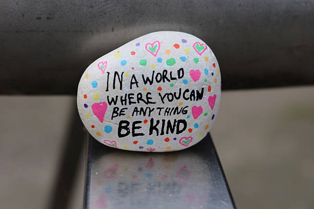 istock Be kind kindness rock on shiny metal beam 2248083653