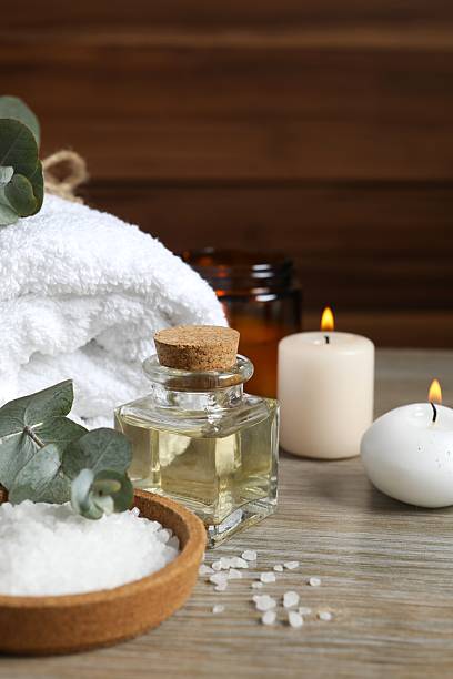 istock Beautiful spa composition on a wooden table 2248086835