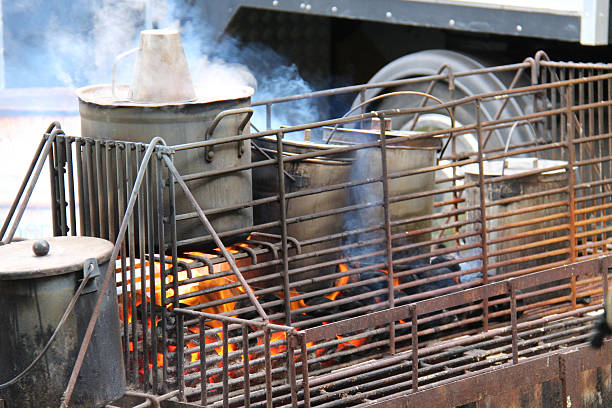 An Open Air Coal Fired Traditional Cooking Stove.