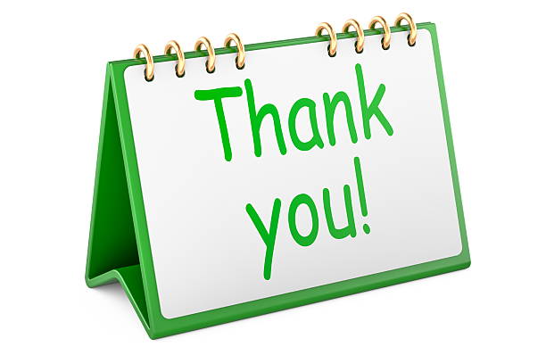 Thank You, desktop calendar. 3D rendering isolated on white background