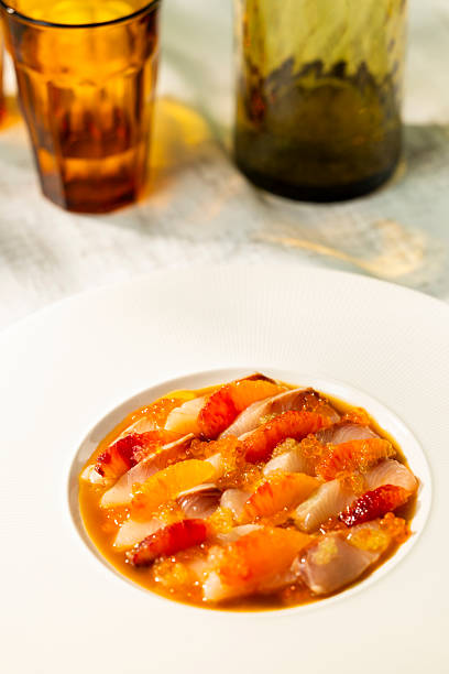 istock Crudo seafood appetizer with blood orange and citrus 2248100141