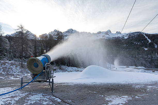 istock Snow cannon at work in the Dolomites, Italy 2248100205