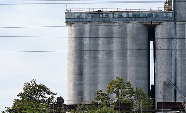 istock Industrial Concrete Silos Behind Trees 2248102237