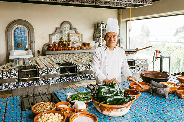 Chef preparing food in the commercial kitchen of a restaurant