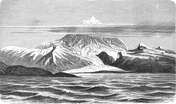 istock Monte Sarmiento peak with glacial cover and dramatic cloud formations in Tierra del Fuego archipelago, showing southern Andes mountain geology and subantarctic landscape, old vintage illustration, 1899 2248121574