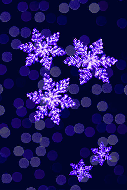 Christmas Seasonal Lights Blurred Abstract Background Snowflake