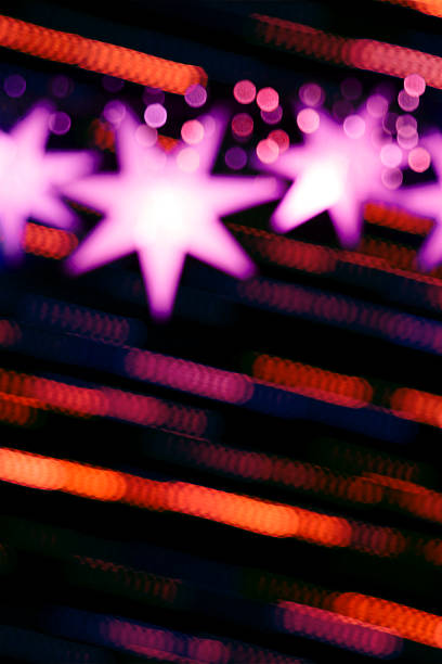 Christmas Seasonal Lights Blurred Abstract Background Stars