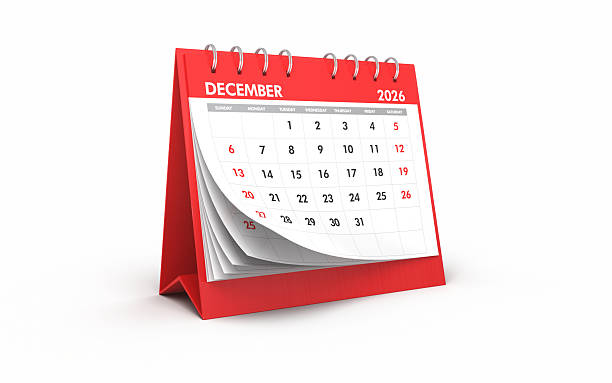 istock December 2026 Desktop Calendar, Desk Calendar Object + Shadow Clipping Path 2248124043