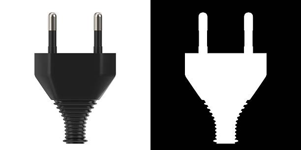 3D rendering illustration of a 2-Pin AC Type C European Power Plug