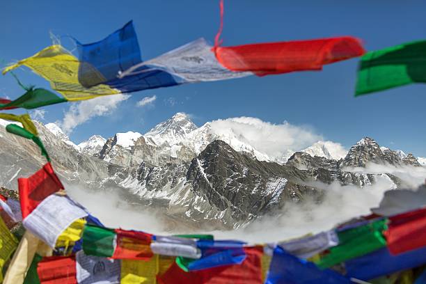 istock Mount Everest Lhotse Makalu peak buddhist prayer flags 2248124699