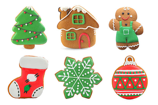 istock Different tasty Christmas cookies isolated on white, top view 2248133461