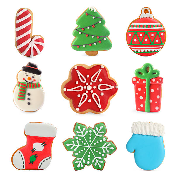 istock Different tasty Christmas cookies isolated on white, top view 2248133463