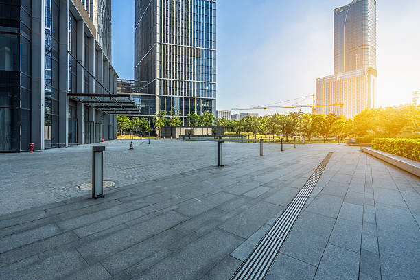 istock modern buildings and empty pavement in china 2248136464
