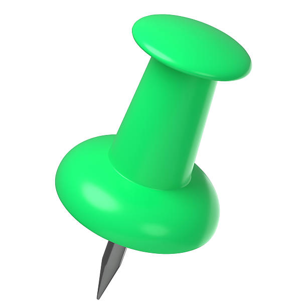 istock 3D rendered vibrant green pushpin or thumbtack icon with a glossy plastic head, isolated 2248138357