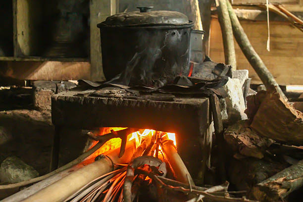 istock cooking on a traditional stove with a simple old kitchen 2248139756
