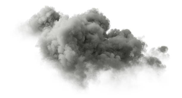istock Industrial emission clouds cutout on white backgrounds 3d illustration 2248144334