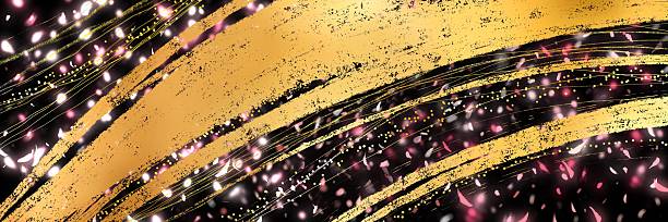 istock New Year-style gorgeous golden strokes and a sparkling cherry blossom snow background 2248145039