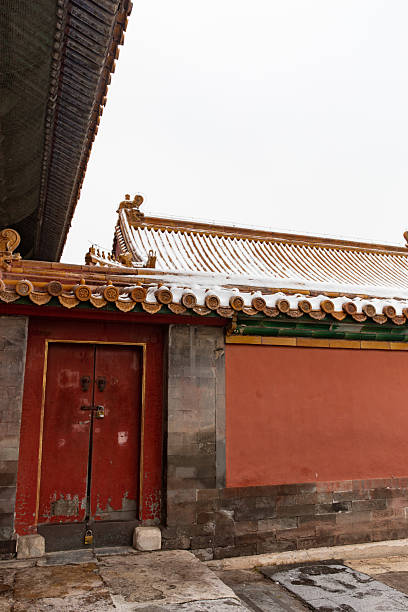 snow view of Forbidden City palace