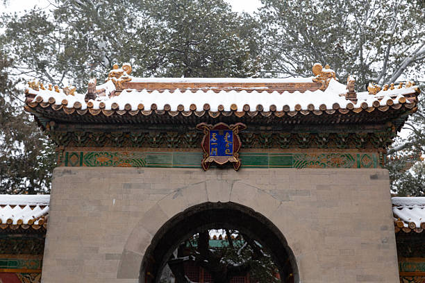snow view of Forbidden City Tian Yi gate