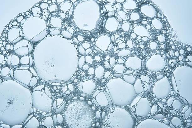 istock Beautiful foam texture in blue tones. Bubbles of detergent or bubble bath. 2248149350