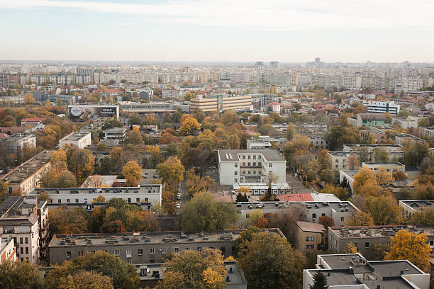 Bucharest, Romania - November 4, 2024: Overview of Floreasca area in northern Bucharest.