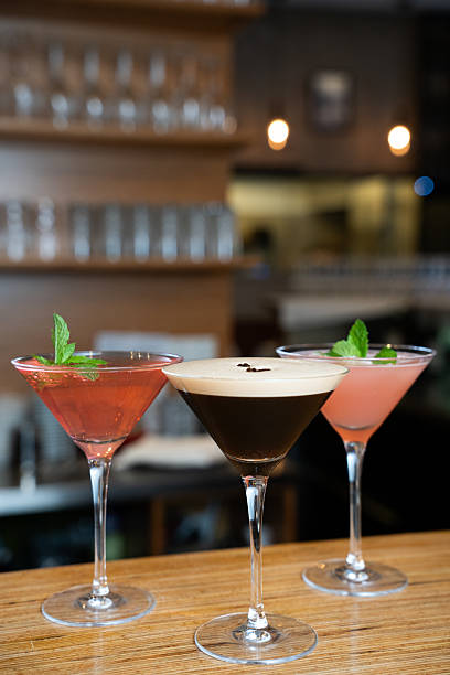 istock Three Elegant Cocktails in Martini Glasses 2248152059