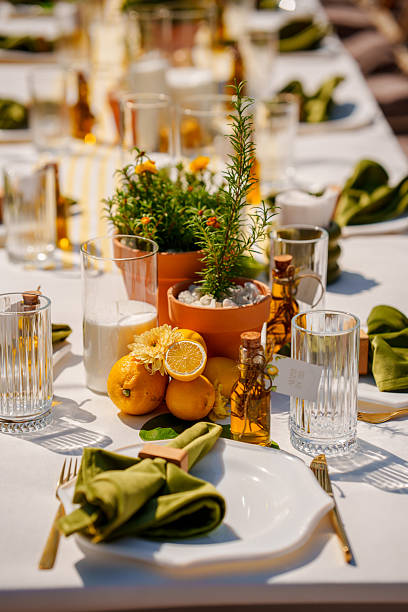 istock Elegant outdoor table setting with fresh ingredients 2248156984