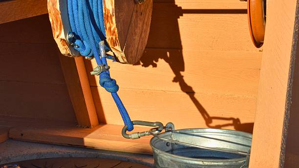 Navy blue wood and nautical rope