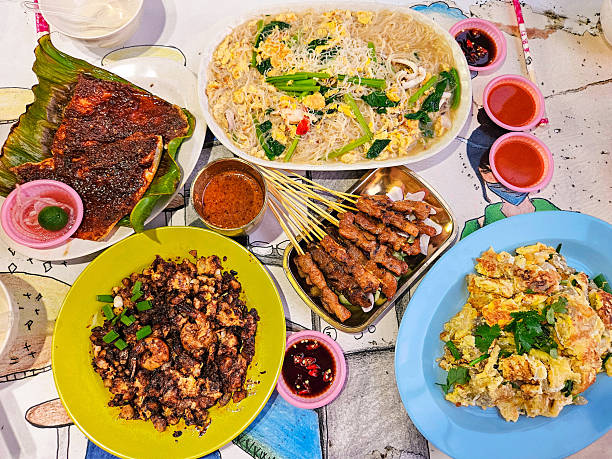 istock Singapore Hawker Feast Iconic Local Dishes on a Shared Table 2248157626