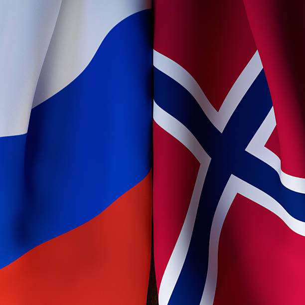istock Waving  Flags Of Russia And Norway 2248161011