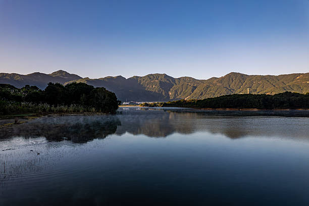 Sunrise Lake Reflecting Mountains and Forests