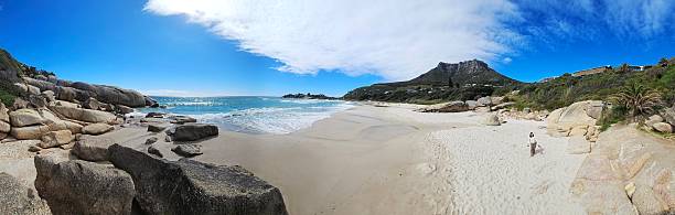 istock Panoramic beach view with mountains and blue skies. 2248168040