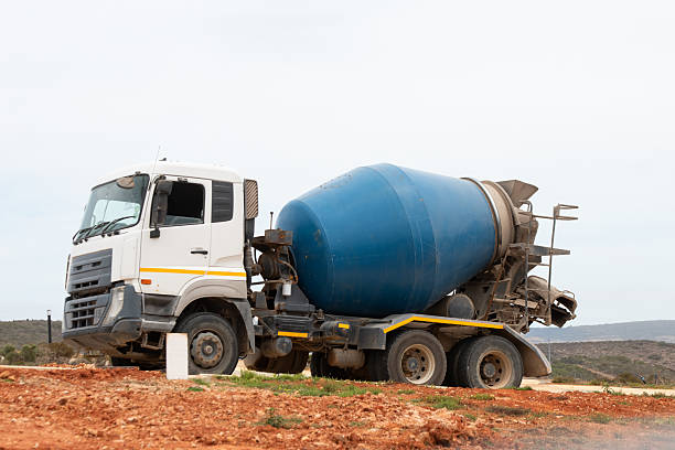 istock Concrete mixer truck on building site 2248171502