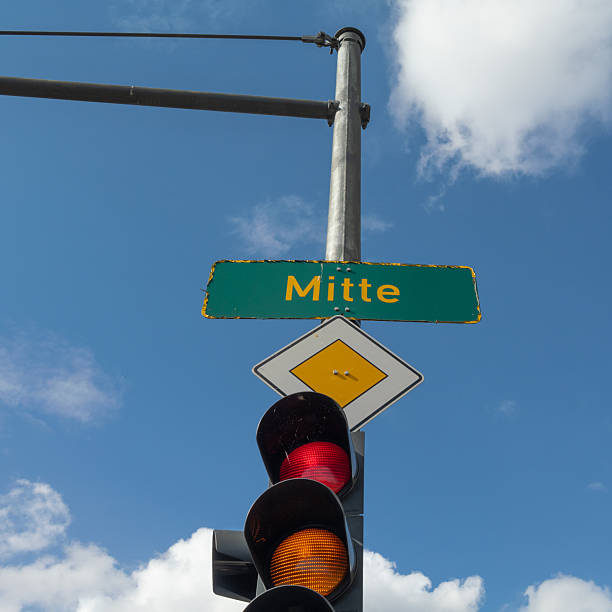 istock Berlin Mitte Street Sign And Traffic Light, Germany 2248172423