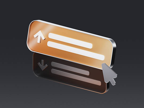 3D icon of an upward ranking slider with a pointer, symbolizing promotion, improved search position, optimization tools and performance growth.