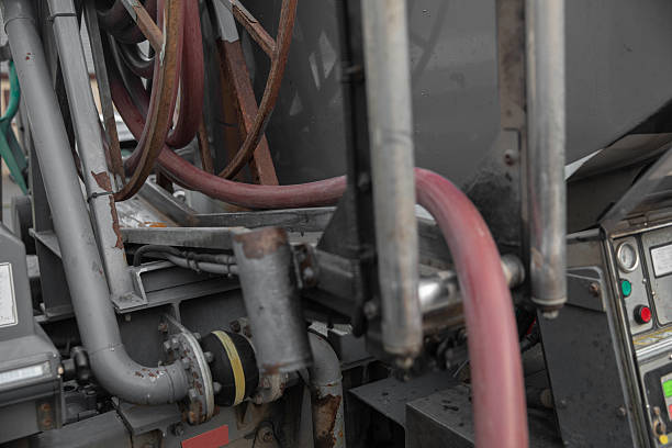 istock Heating oil delivery pipework from the oil tanker 2248177364