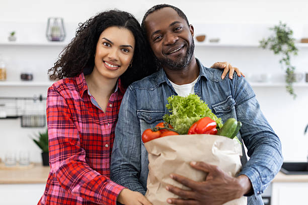 istock Couple with Groceries 2248180770