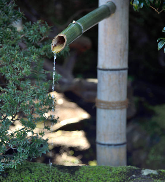 istock Bamboo Water Spout in Tranquil Garden 2248181364