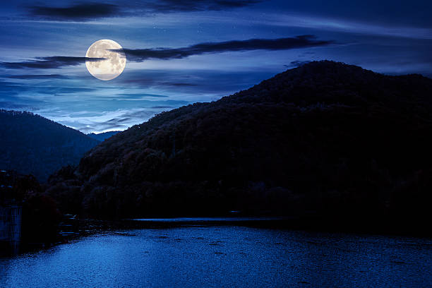 istock mountainous landscape with lake in autumn at night 2248184066