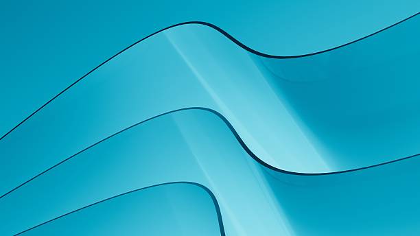 istock Abstract wavy curved 3d render. Blue soft layers of plastic with lines, folds, ruffles. Modern wallpaper, texture pattern. 2248187427