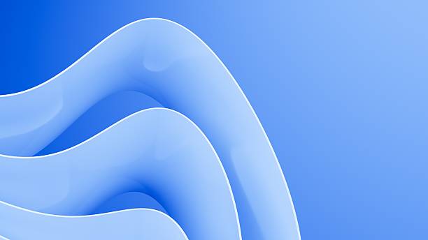 istock Abstract wavy curved 3d render. Blue soft layers of plastic with lines, folds, ruffles. Modern wallpaper, texture pattern. 2248187442